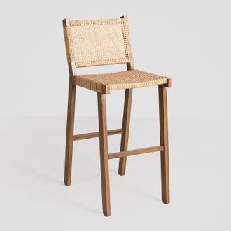Sklum Sklum - Pack De 2 Taburetes Altos 75 Cm En Mimbre Sint&eacute;tico Ori