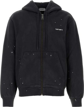 Carhartt Work in Progress Black Relaxed Logo Hoodie