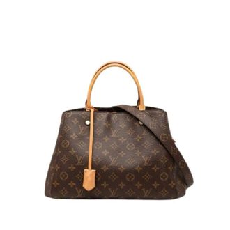 Louis Vuitton Pre-owned Montaigne MM - Dames - Pre-owned - Bruin - Maat: ONE Size Leer
