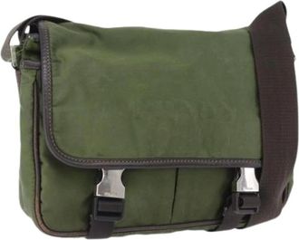 Prada Pre-owned Vintage Nylon Shoulder Bag - Dames - Vintage Schoudertas - Groen - ONE Size - Nylon - Vintage