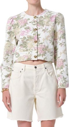 Citizens Of Humanity Floral Cotton Twill Jacket in English Rose/White at Nordstrom, Size X-Small