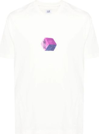 C.P. Company 30/1 Jersey Logo Graphics T-Shirt - Heren - T-shirts - Wit - 2XL - Katoen - Tops