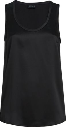Brunello Cucinelli Satin top in Black at Nordstrom, Size Xx-Large Eu