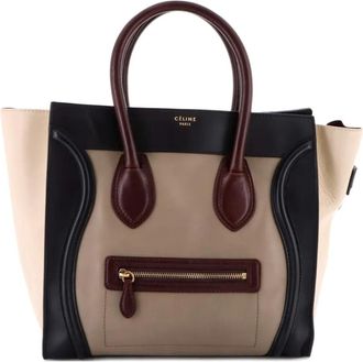 Celine Bicolor Luggage Bag Leather Mini satchel - Zwart
