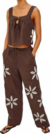 Rails Calais Top In Cocoa Floral Embroidery