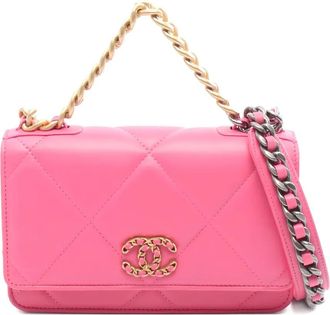 Chanel 2021 19 Dizeneuf quilted chain-strap mini bag - Pink