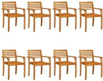 vidaXL Vidaxl - Garden Chairs 8 pcs 59x55x85 cm Solid Wood Acacia