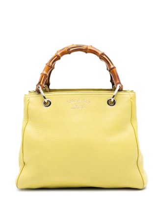 Gucci 2016-2025 Small Calfskin Bamboo Shopper satchel - Giallo
