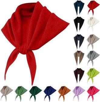 Generic Red Scarf for Women UK Lightweight Winter Scarf for Women UK 2025 Plain Warm Autumn Knitted Neckerchief Soft Cozy Multi Color Neck Warmer Going Out He