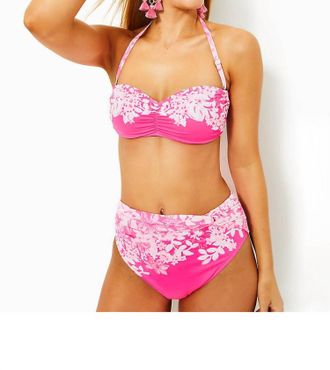 Lilly Pulitzer Womens Shadow Dancer Aislyn Bandeau Swim Top In Roxy Pink