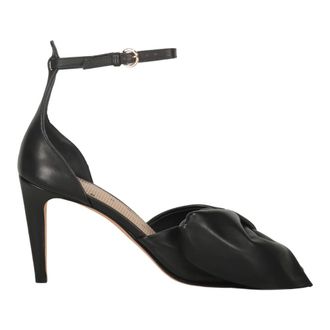 Red Valentino Leather D&eacute;collet&eacute; - female - RED Valentino - High Heel Sandals - Black - 3 UK - Shoes