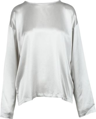 Fabiana Filippi Zijden Blouse met Unieke Stijl - Dames - Blouses - Grijs - S - Overhemden