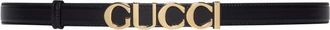 Gucci Stijlvolle Riem met Gesp - Dames - Riemen - Zwart - 65 CM - Leer - Accessoires