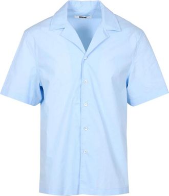 Mauro Grifoni Korte Mouw Button-Down Shirt - Heren - Korte mouwen Overhemden - Blauw - XL - Katoen - Overhemden