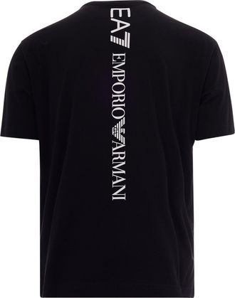 Emporio Armani Mens T-Shirt Crew Neck Black-White Cotton T-Shirts Black/white And Polos