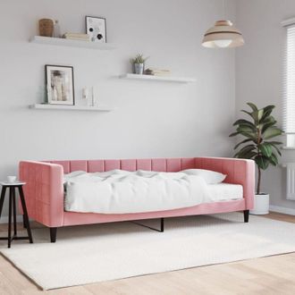 vidaXL Furniture Limited - Sof&aacute; Cama Con Colch&oacute;n Terciopelo Rosa 90x200