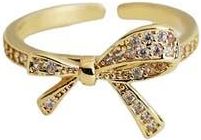 Panacea Pav&eacute; Crystal Bow Adjustable Band Ring in Gold at Nordstrom Rack