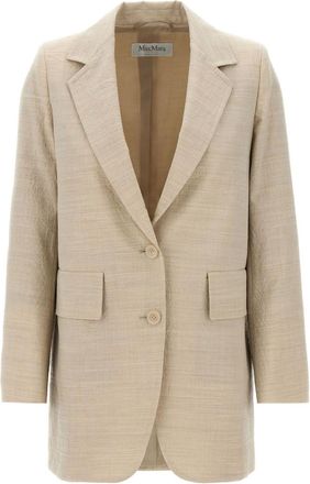 Max Mara Beige Notched Lapel Blazer