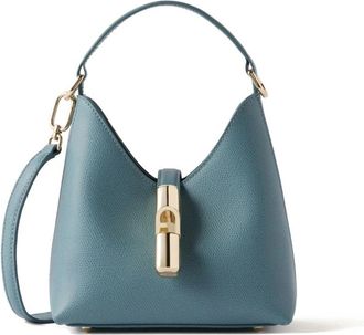 Furla Mini Hobo Iride - Dames - Handtassen - Blauw - ONE Size - Wol - Tassen