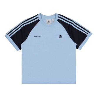 adidas (WMNS) adidas x Sporty & Rich T-Shirt Light Blue Navy IN5250