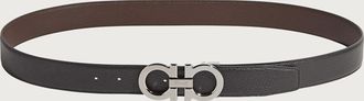 Ferragamo Men Reversible and adjustable Gancini belt Black