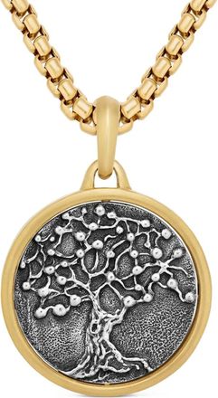 David Yurman Pendente Life and Death Duality in oro giallo 18kt e argento sterling (30mm)