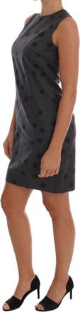 Dolce & Gabbana Womens Gray Polka Dotted Sheath Wool Dress