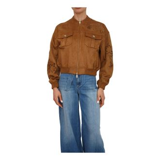 Ermanno Scervino Giubbino Firenze - female - Ermanno Scervino - Bomber Jackets - Brown - M - Jackets