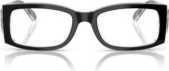 Ray-Ban Miriam 54mm Square Optical Glasses in Transparent Black at Nordstrom