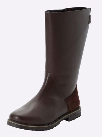 Sheego Weitschaftstiefel SHEEGO, Damen, Gr. 37, XXL-Schaft, schoko, Rindsleder, Schuhe Weitschaftstiefel