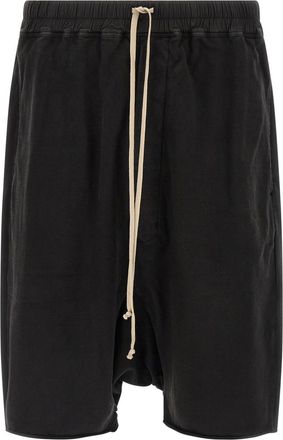 Rick Owens Black Drawstring Pods Bermuda Shorts