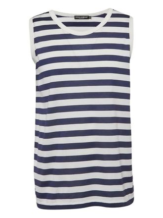 Dolce & Gabbana striped sleeveless top - White