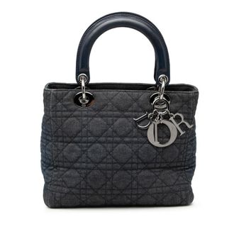 Dior Pre-owned Dior Medium Denim Cannage Lady Dior Ladies 0Z1O14SN9LBCXYUW