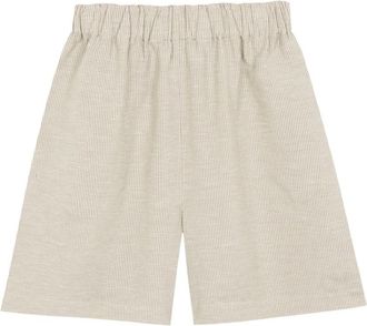 Cortana Tilo- grijze en bruine gestreepte shorts - Dames - Korte Broeken - Bruin - XS - Linnen - Korte Broeken