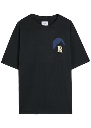 Rhude Rhude Moonlight Printed Cotton T-shirt - Black - XL