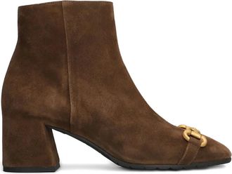 Mara Bini horsebit block-heel boots - women - Calf Leather/Calf Leather/Calf Leather/Rubber - 40 - Brown