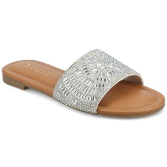 Journee Collection Women & apos;s Maria Beaded Flat Slide