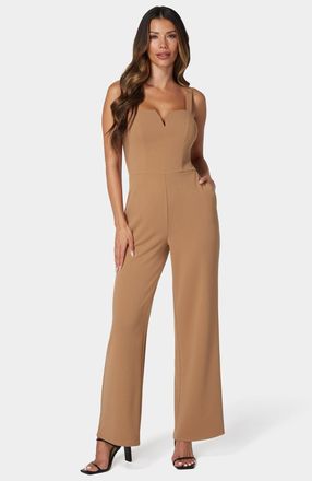 Bebe WomenS Scuba Crepe Jumpsuit With Strap