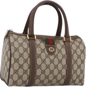 Gucci Pre-owned Handbags, female, Beige, Size: ONE SIZE Pre-owned Vintage GG Boston Bag