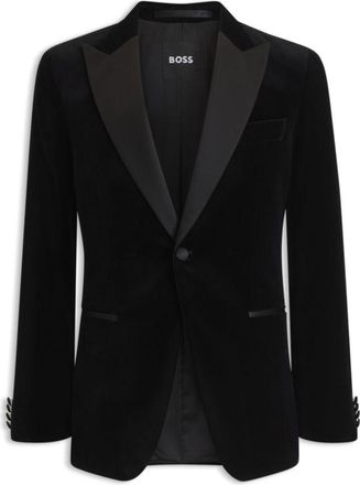 BOSS Slim-fit tuxedo jacket in cotton velvet