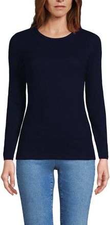 Lands End Cotton Rib T-shirt in Deep Sea Navy at Nordstrom, Size X-Small P