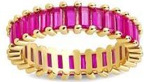 Sterling Forever Caroline Rainbow Cubic Zirconia Eternity Ring in Gold/pink at Nordstrom Rack, Size 6