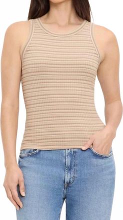 Michael Stars Carolie Ribbed Tank In Macadamia