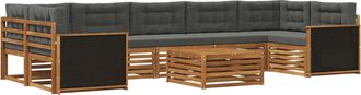 vidaXL Conjunto De Sof&aacute;s De Exterior 8 Uds. Natural Y Antracita Vidaxl
