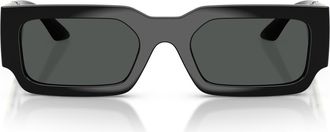 Versace 54mm Rectangular Sunglasses in Black/dark Grey at Nordstrom