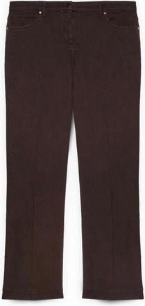 Fiorella Rubino Pantaloni a zampa in cotone elasticizzato - - Trousers - Donna - Marrone - 3XL