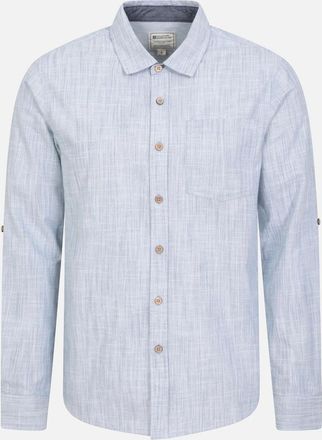 Mountain Warehouse Mens Mountain Warehouse Mens Coconut Textured Long-Sleeved Shirt - Blue - Size: 46/Regular