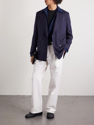 Saman Amel Double-Breasted Wool Suit Jacket