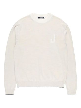Jacquemus logo-embroidered crew-neck sweater - men - Viscose/Polyamide/Wool/Polyester - S - Neutrals