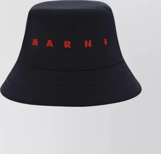Marni cotton logo embroidered bucket hat